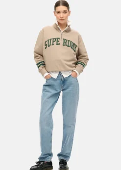 Athletic Applique Half Zip