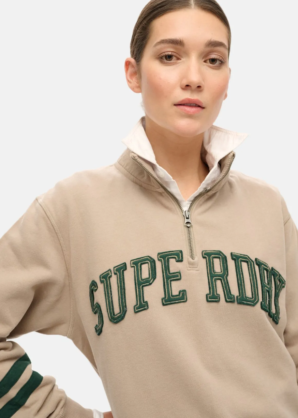 Athletic Applique Half Zip