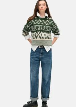 Branded Pattern Crew Jumper