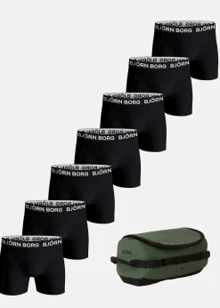COTTON STRETCH BOXER 7 PACK + WASH BAG