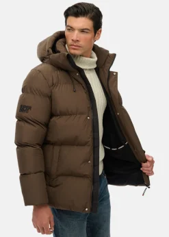 HOODED 5 BAFFLE SPORTS PUFFER