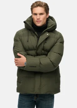 HOODED 5 BAFFLE SPORTS PUFFER