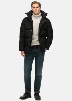 HOODED 5 BAFFLE SPORTS PUFFER