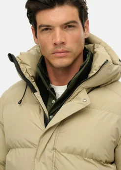 HOODED 5 BAFFLE SPORTS PUFFER