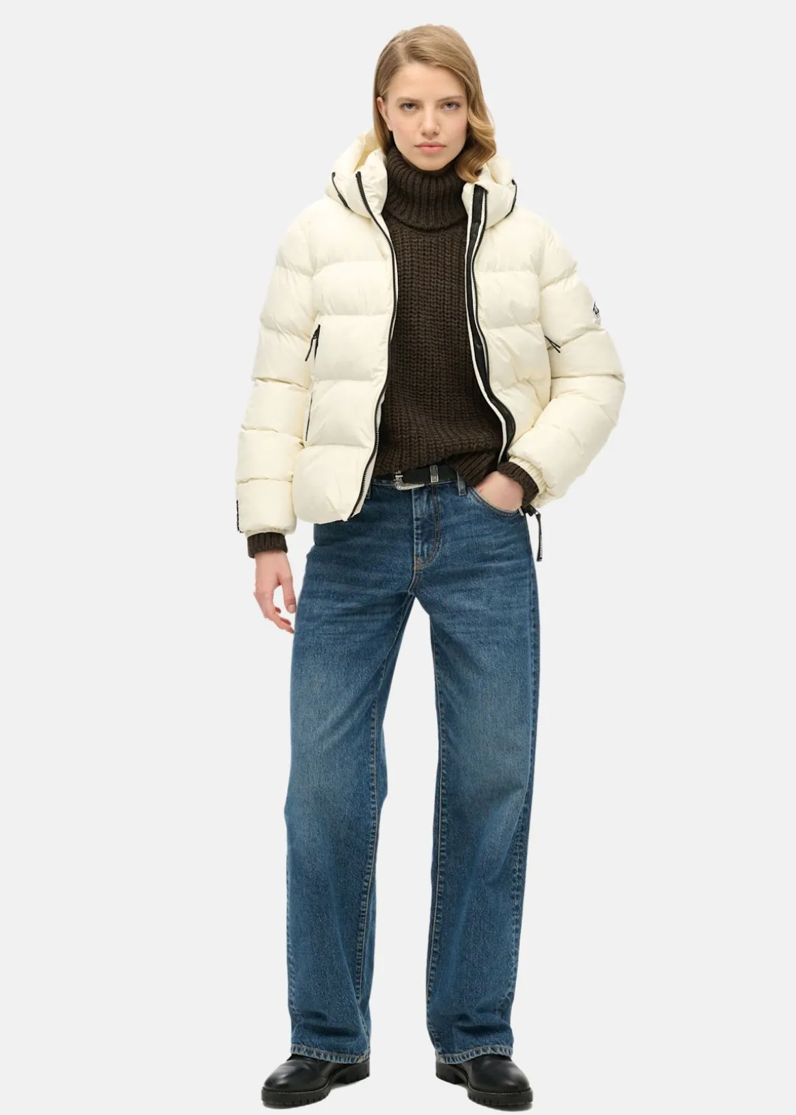 Hooded Sports Puffer Jacket