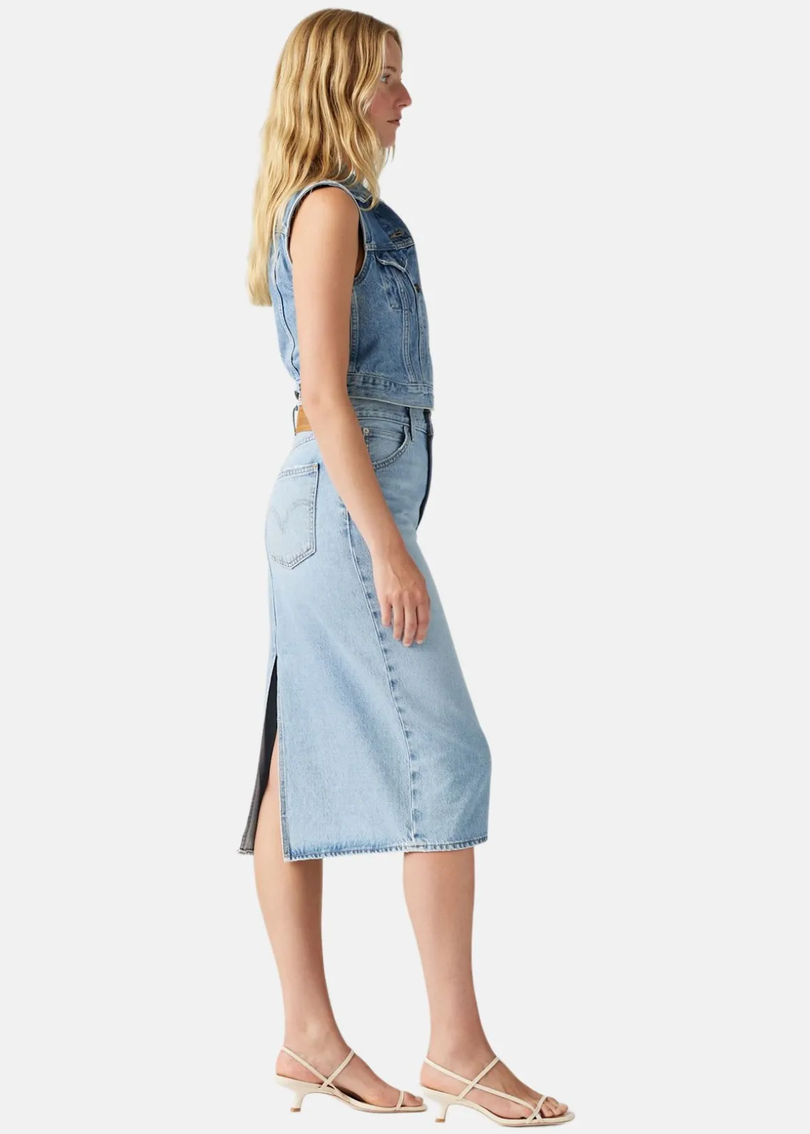 HR BACK SLIT SKIRT RIVETING CL