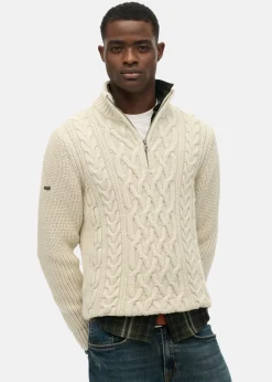 JACOB CABLE KNIT HALF ZIP