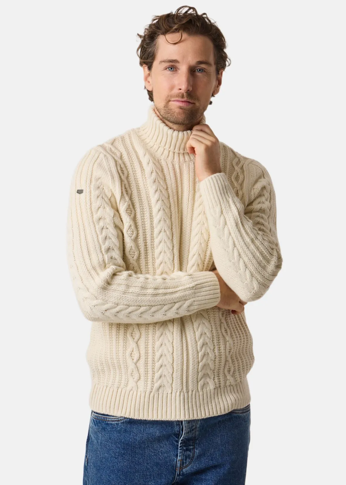JACOB CABLE ROLL NECK JUMPER