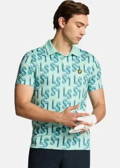 LS Monogram Printed Polo Shirt