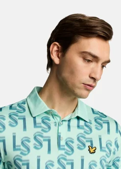 LS Monogram Printed Polo Shirt