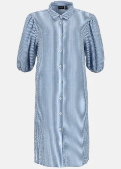 Marina Seersucker Oversized Shirt W