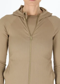 Ribbed Seamless Fullzip Hood W